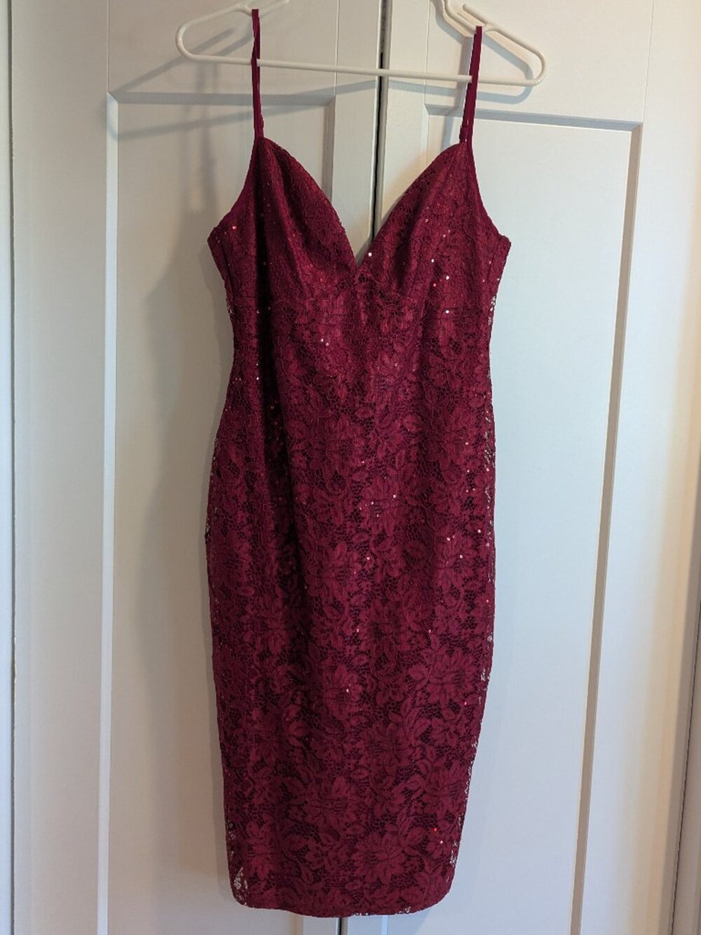 Red Lulus Sequin Lace Bodycon Cocktail Dress Size XS